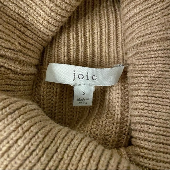 Joie Aleck Turtleneck Sweater Birch Cashmere Blend Small Camel Tan - Picture 7 of 8